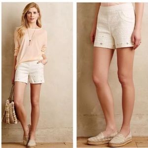 Elevenses white textured sequin shorts beyza Anthropologie